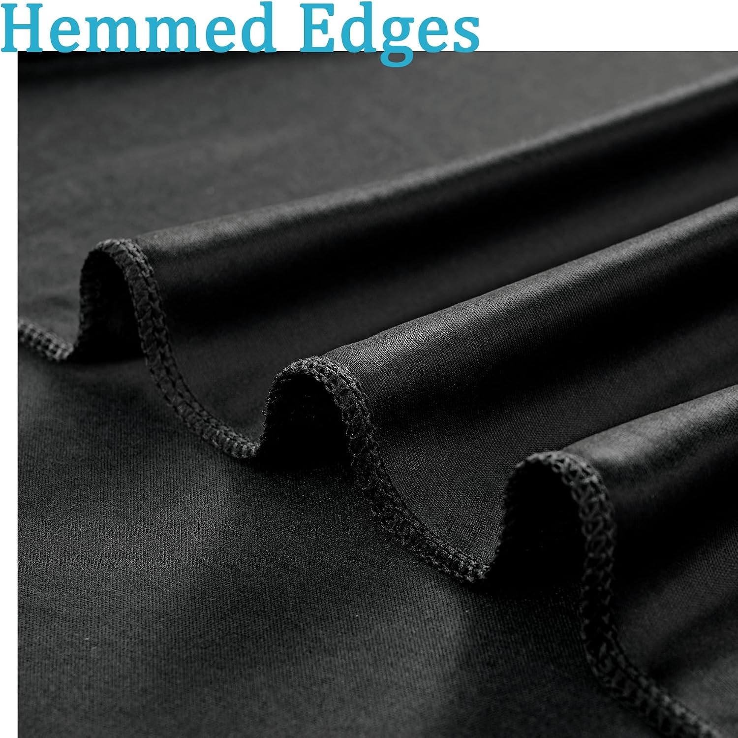 20ft x 10ft Wrinkle Free Black Backdrop Curtains Parties 4 Panels 5x10ft Silky