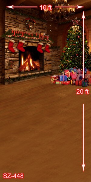 10’x20′ CP Christmas Season Scenic Microfiber Fabric background backdrop SZ448
