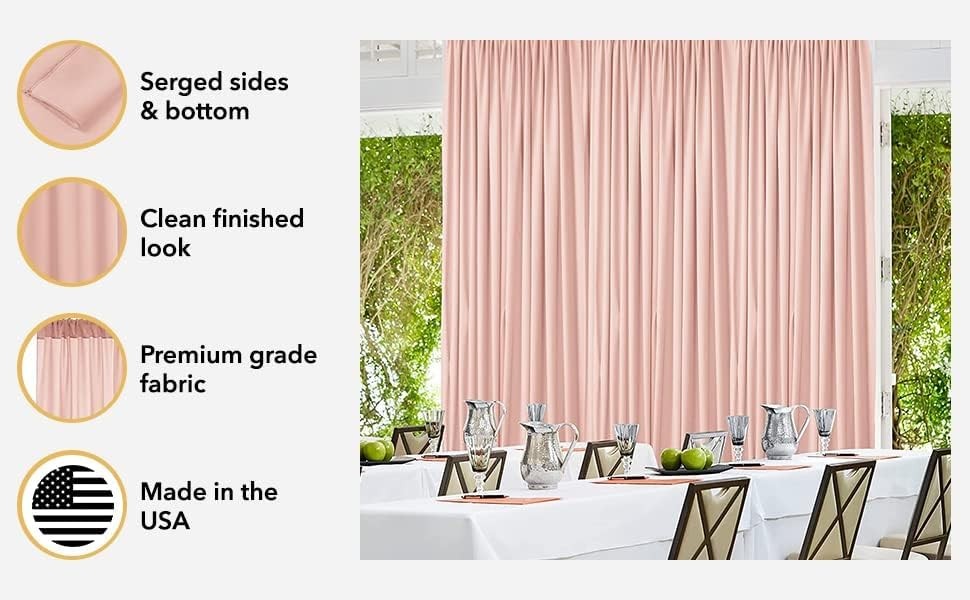 AK TRADING CO. 10 feet x 8 feet Polyester Backdrop Drapes Curtains Panels wit…