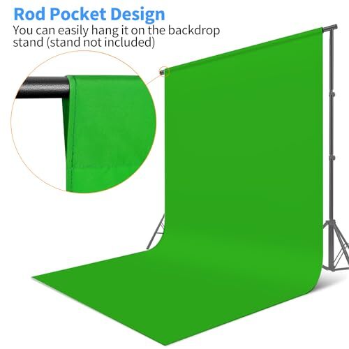 Screen Backdrop, 5 x 6.5 ft Photography Chroma Keyscreen 5×6.5ft Green