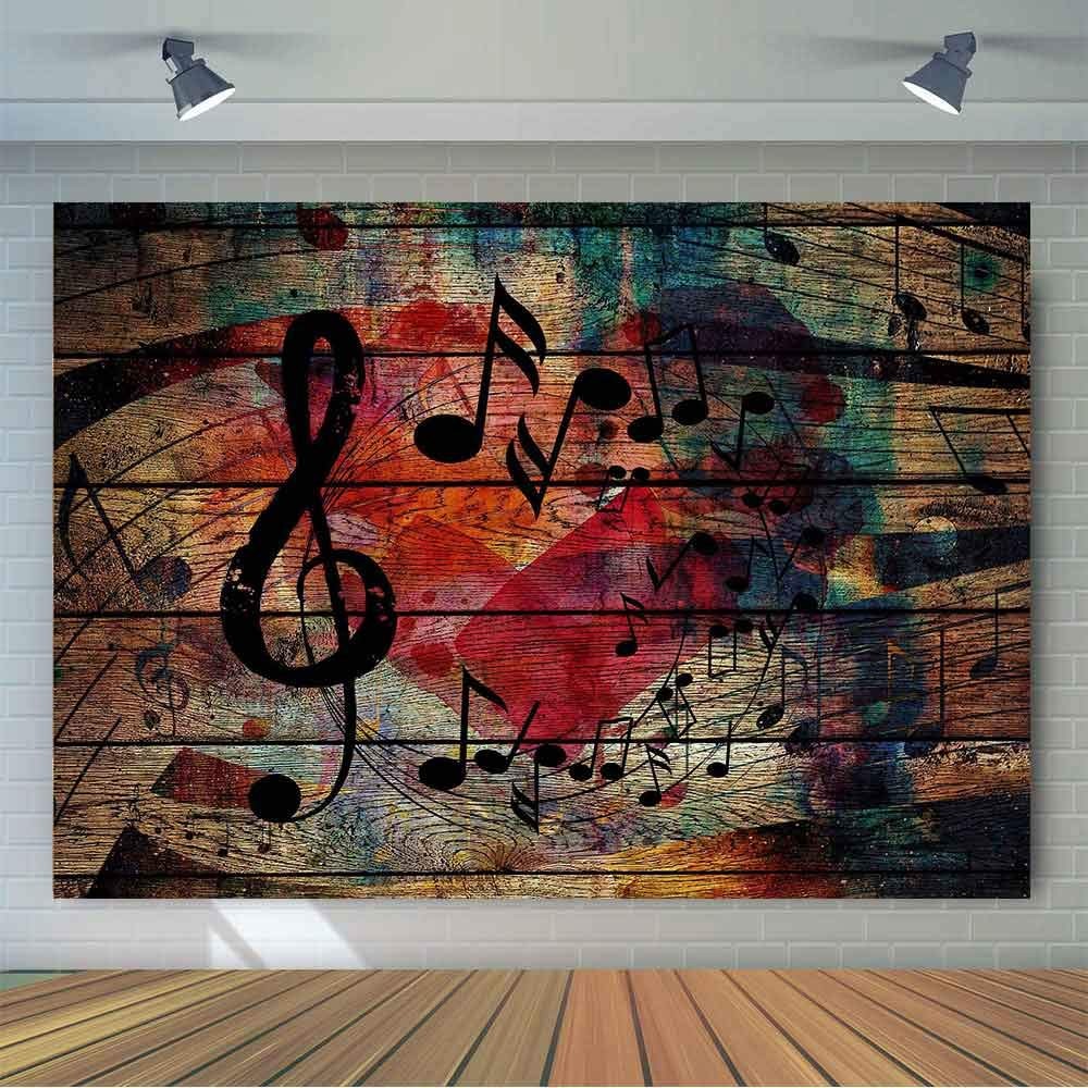 Music Notation Backdrop for Party Decorations 7x5ft,