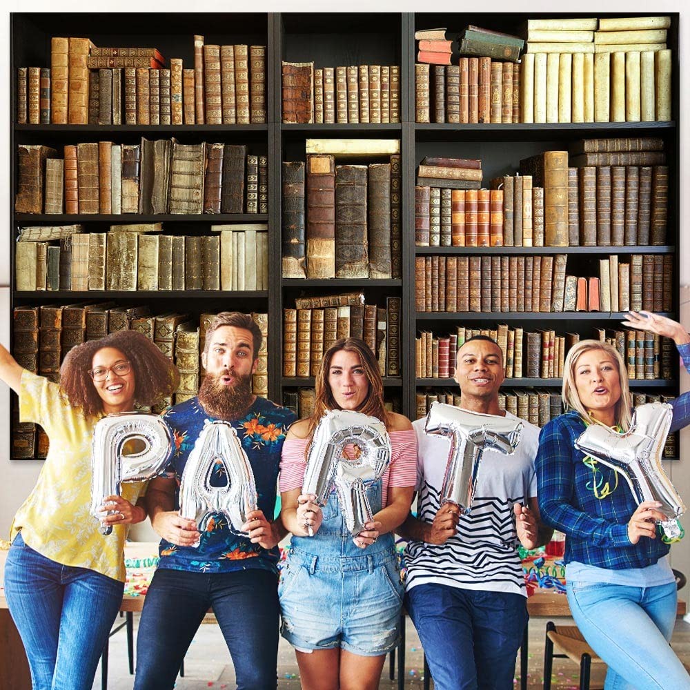 Bookshelf Backdrop Retro Office Library Photography Backdrops Photo Props