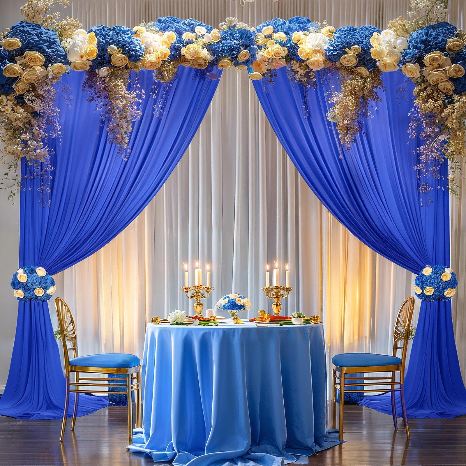 10x10ft Royal Blue Backdrop Curtain Panels Wrinkle Free Polyester Photo