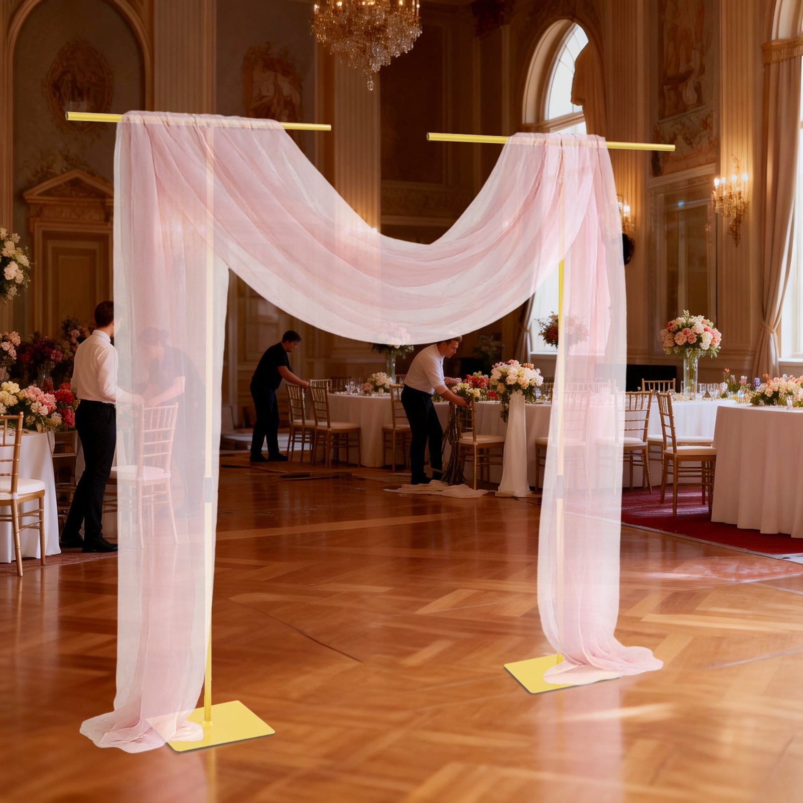 Backdrop Stands For Wedding 2 PCS Adjustable Height Backdrop Stands 80-240cm