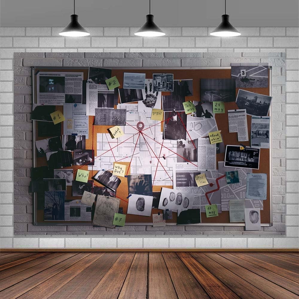 10X8ft Crime Scene Decorations Photo Backdrop Murder Mystery 10X8FT, Black