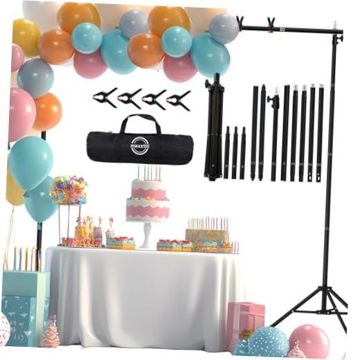 10×7 ft Backdrop Stand, Adjustable Photo Studio Background Stand Support Kit,