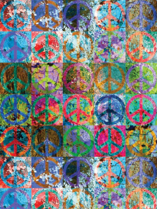 photographic backdrop background 6X8 Peace signs by Denny Mfg.