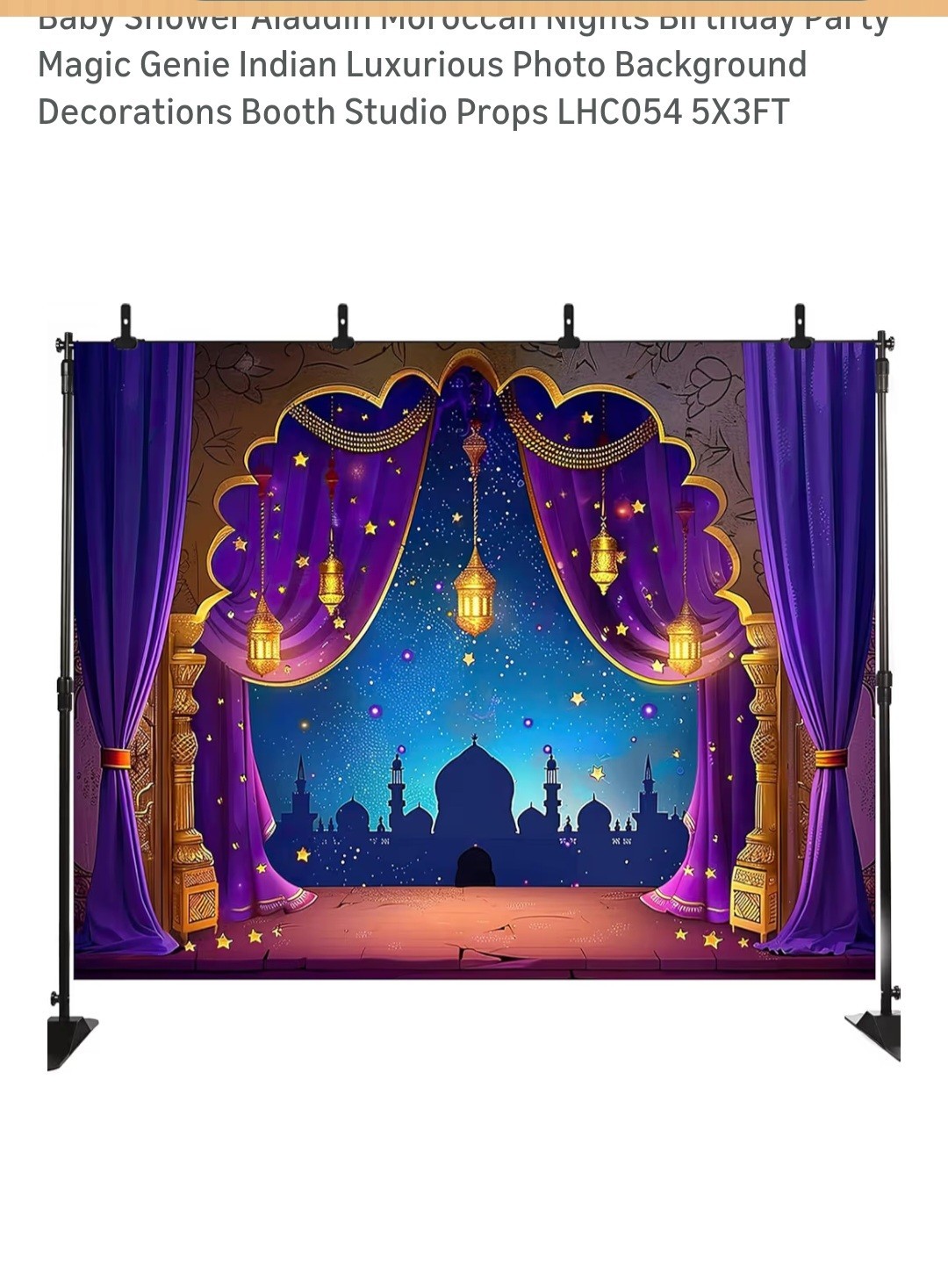 Princess Night Theme Backdrop for Birthdays Or Baby Showers 5×3 Ft