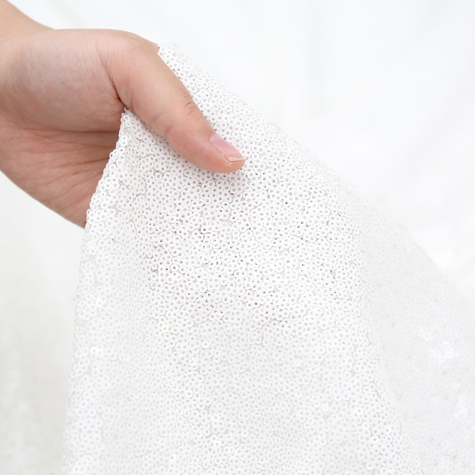 White Sparkly Sequin Backdrop Curtains 2FT X 8FT 2 Panels for Wedding Party R…