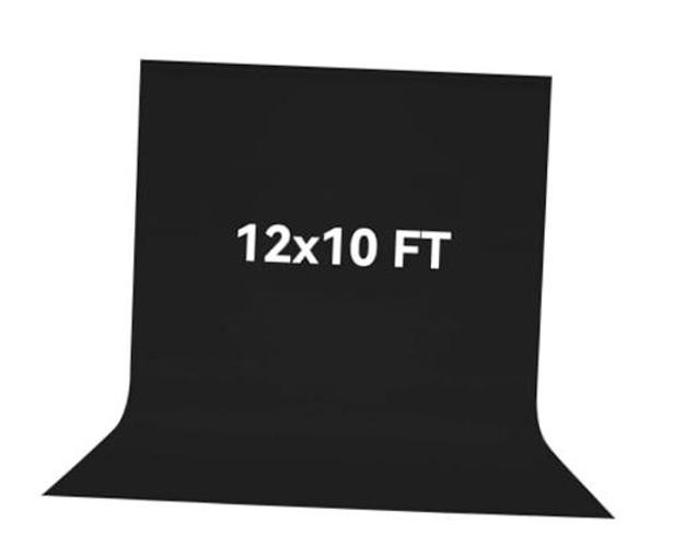 12×10 FT Backdrop Background, 100% Polyester Photography 12 X 10FT Black