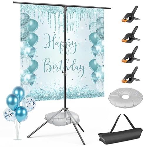 T Shape Backdrop Stand Adjustable Green Screen Photo Banner Holder 8.5x5ft