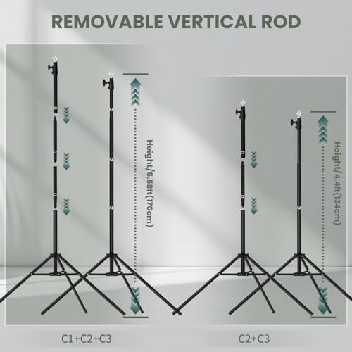 10×7 ft Backdrop Stand, Adjustable Photo Studio Background Stand Support Kit,