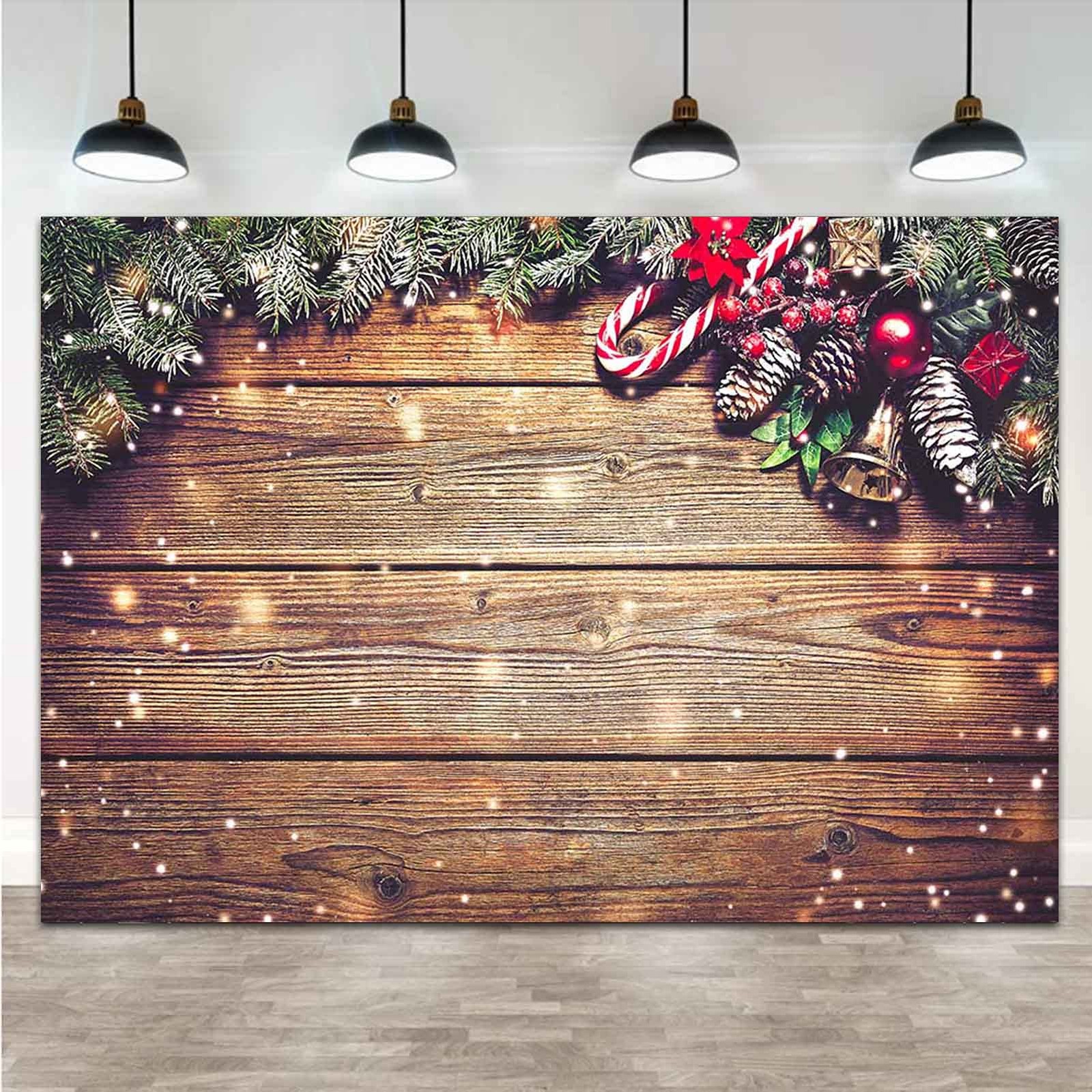Winter Snowflake Gold Glitter Christmas Wooden Wall Holiday Photo Background …