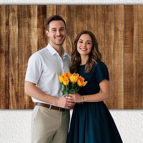7×5 ft Wood Backdrop for Photography Rustic Brown Wooden Board 7×5 FT Vintage
