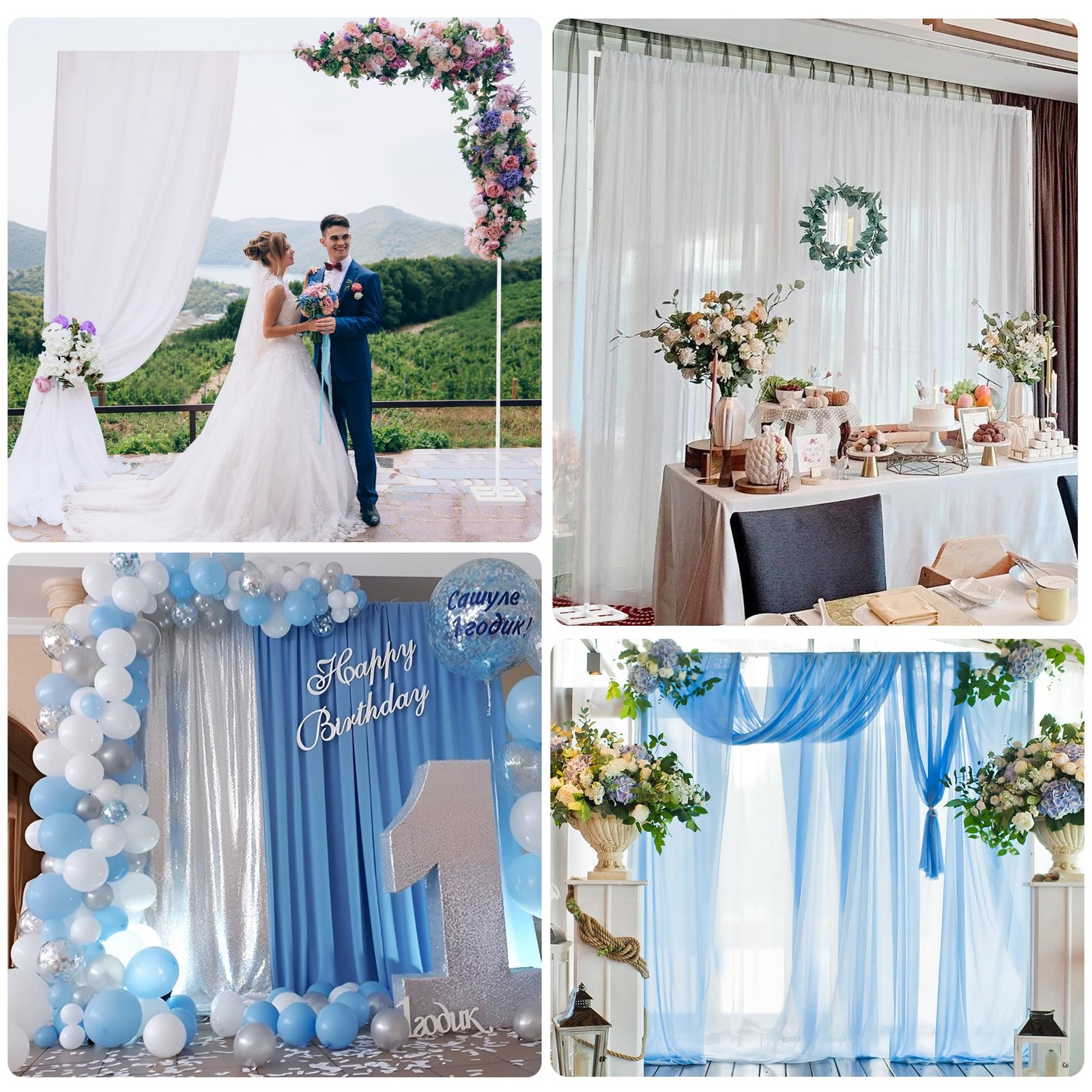 Fomcet 10FT x 10FT Backdrop Stand Heavy Duty with Base, White Portable Adjust…