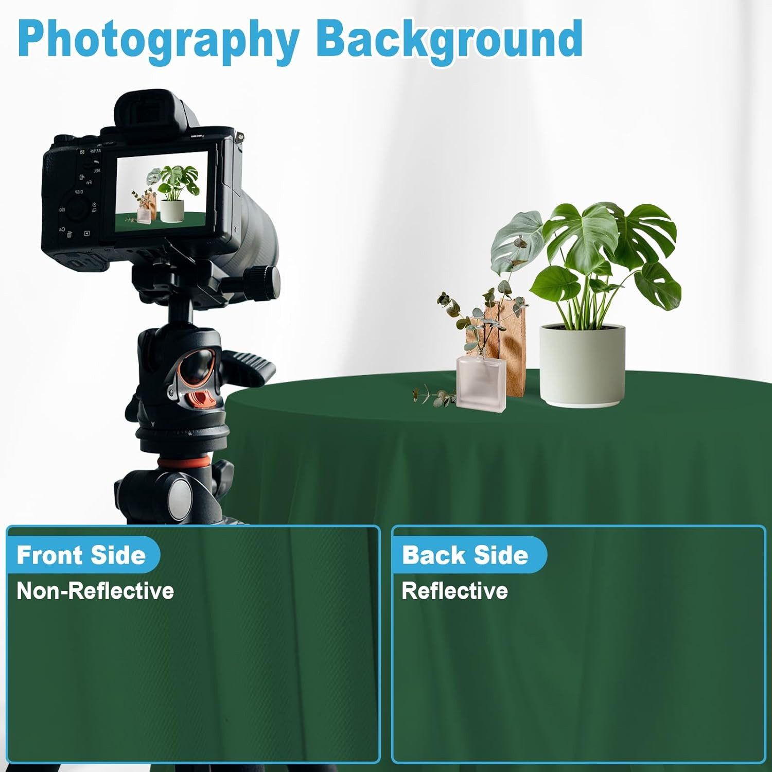 Dark Green Backdrop for Photoshoot, Professional Photo Backdrop Background Curta
