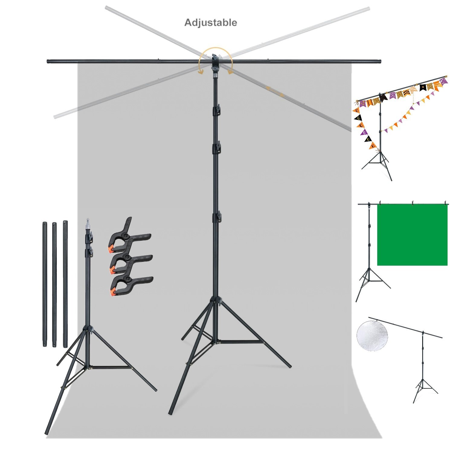 LINCO Photo T-Shape Backdrop Stand Background Backdrops Support Kit – 4197T