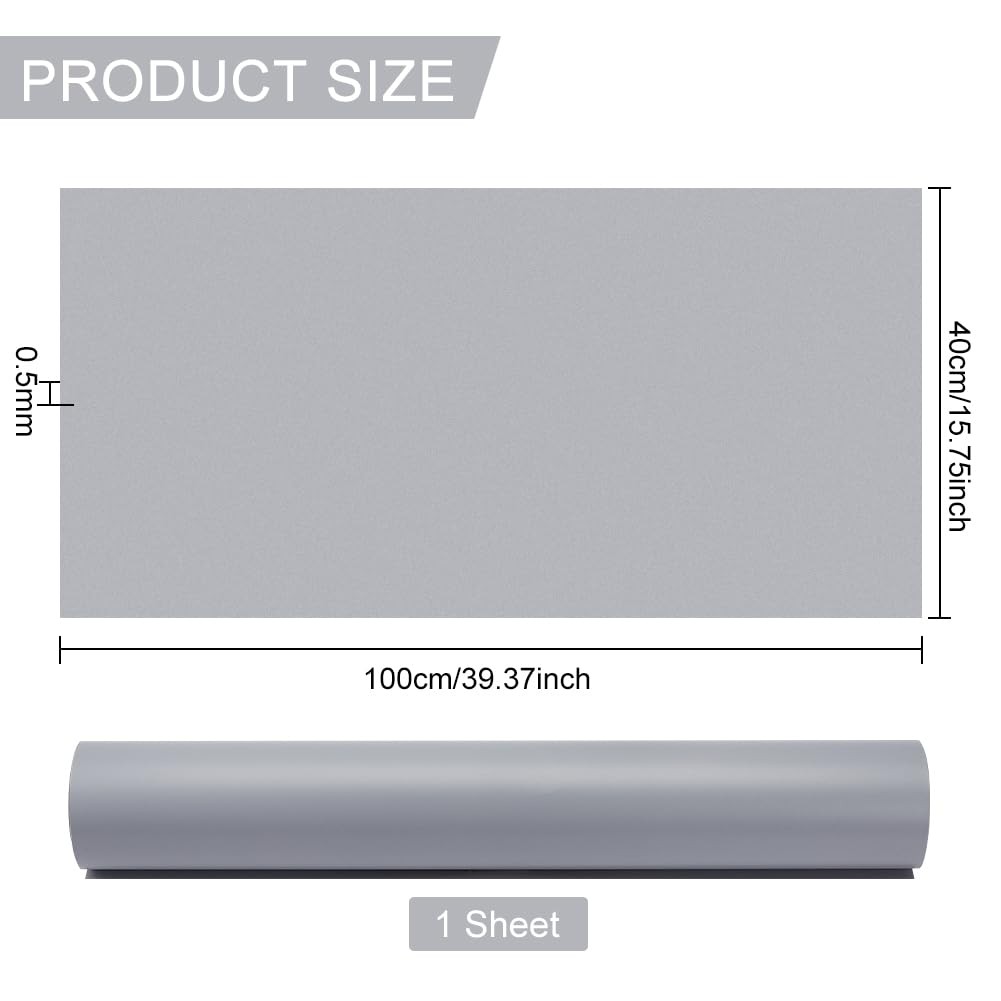 Gray Matte PVC Vinyl Tabletop Photography Backdrop Display Board 15.7×39.3 In