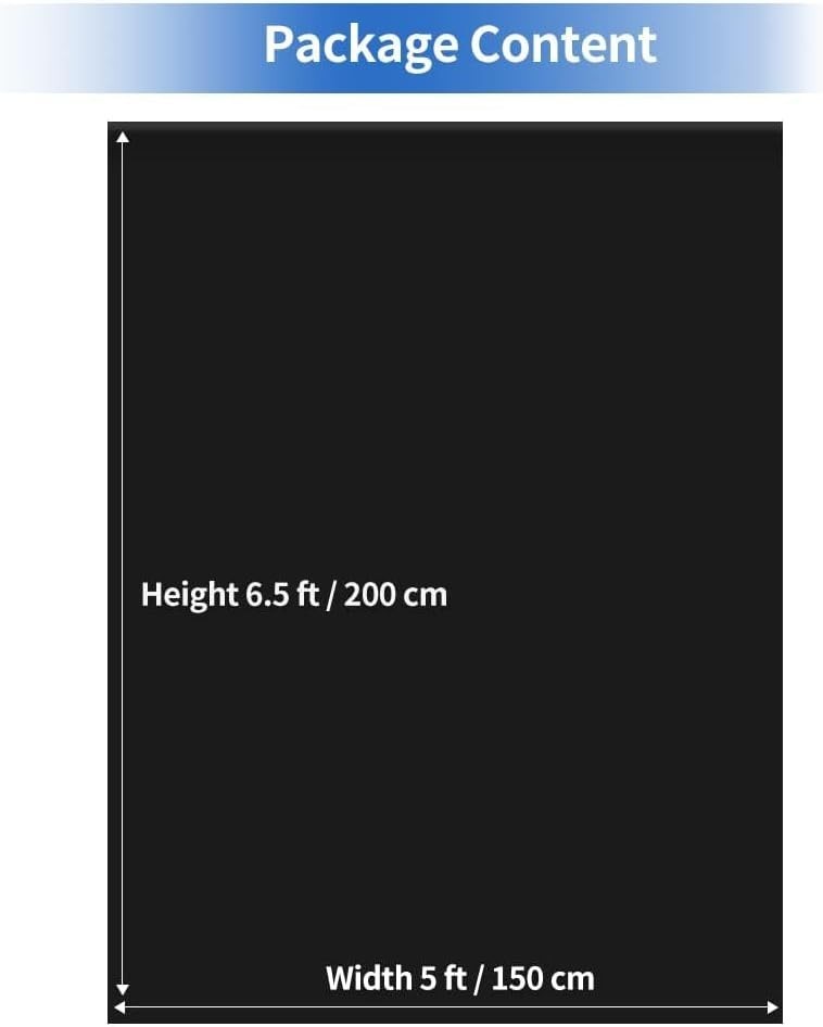Black Backdrop Curtain 5X6.5 Ft Black Photo Backdrop for Photoshoot Party Vi