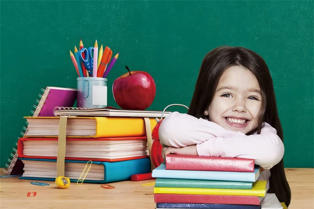 Back to School Backdrop Chalkboard Desk Teacher Photography Vinyl 7x5Feet