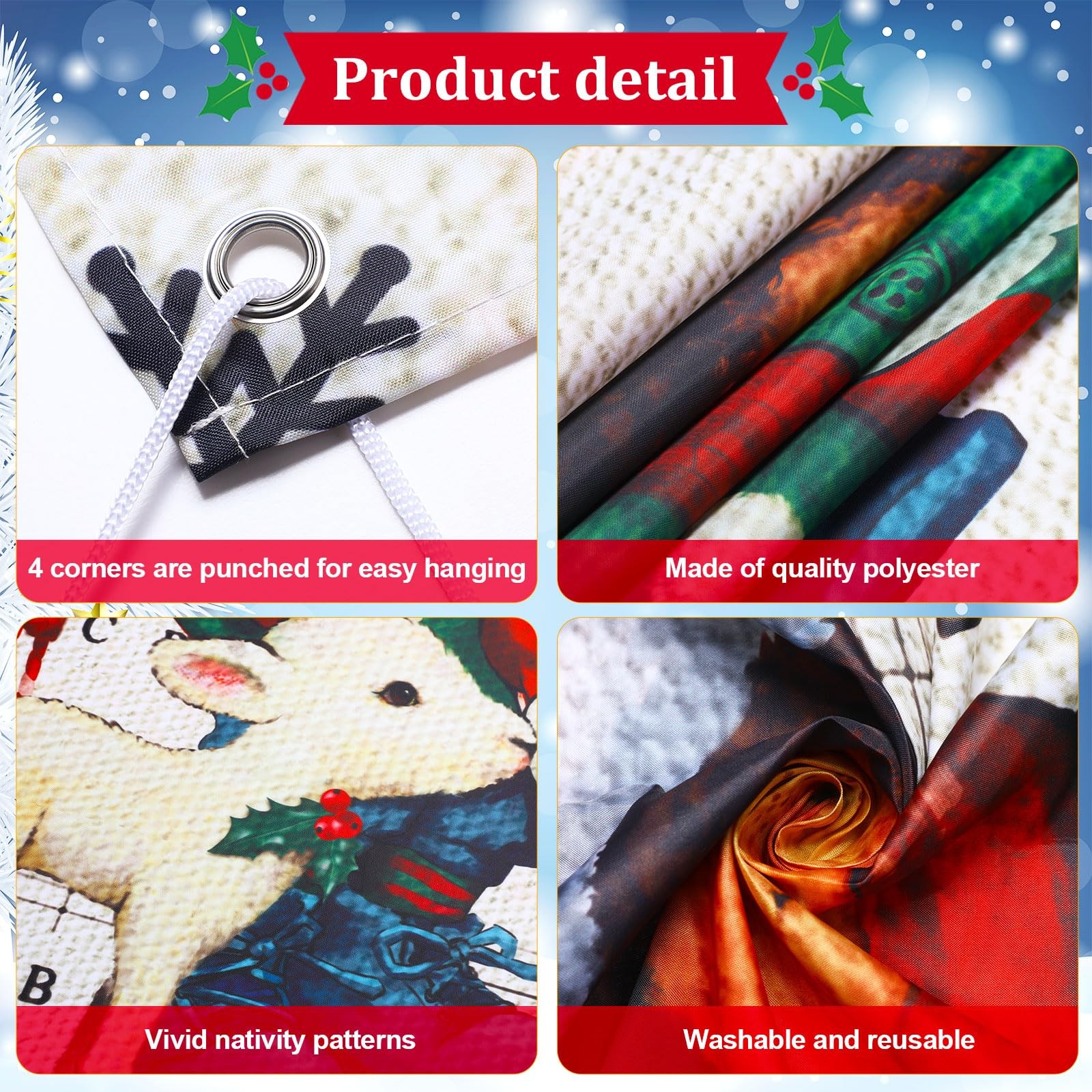 Tiamon Christmas Door Cover 70.9 x 35.4 inches, as shown in the picture