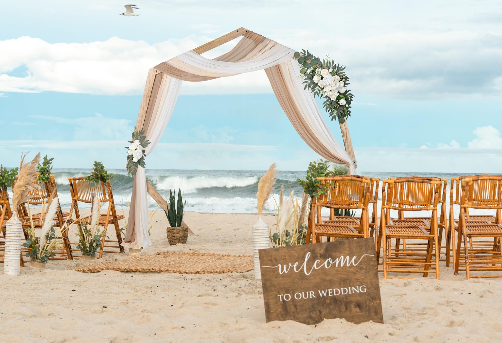3 Panels Wedding Arch Draping Fabric, 30″ x 20ft Mixed Color Chiffon Fabric D…