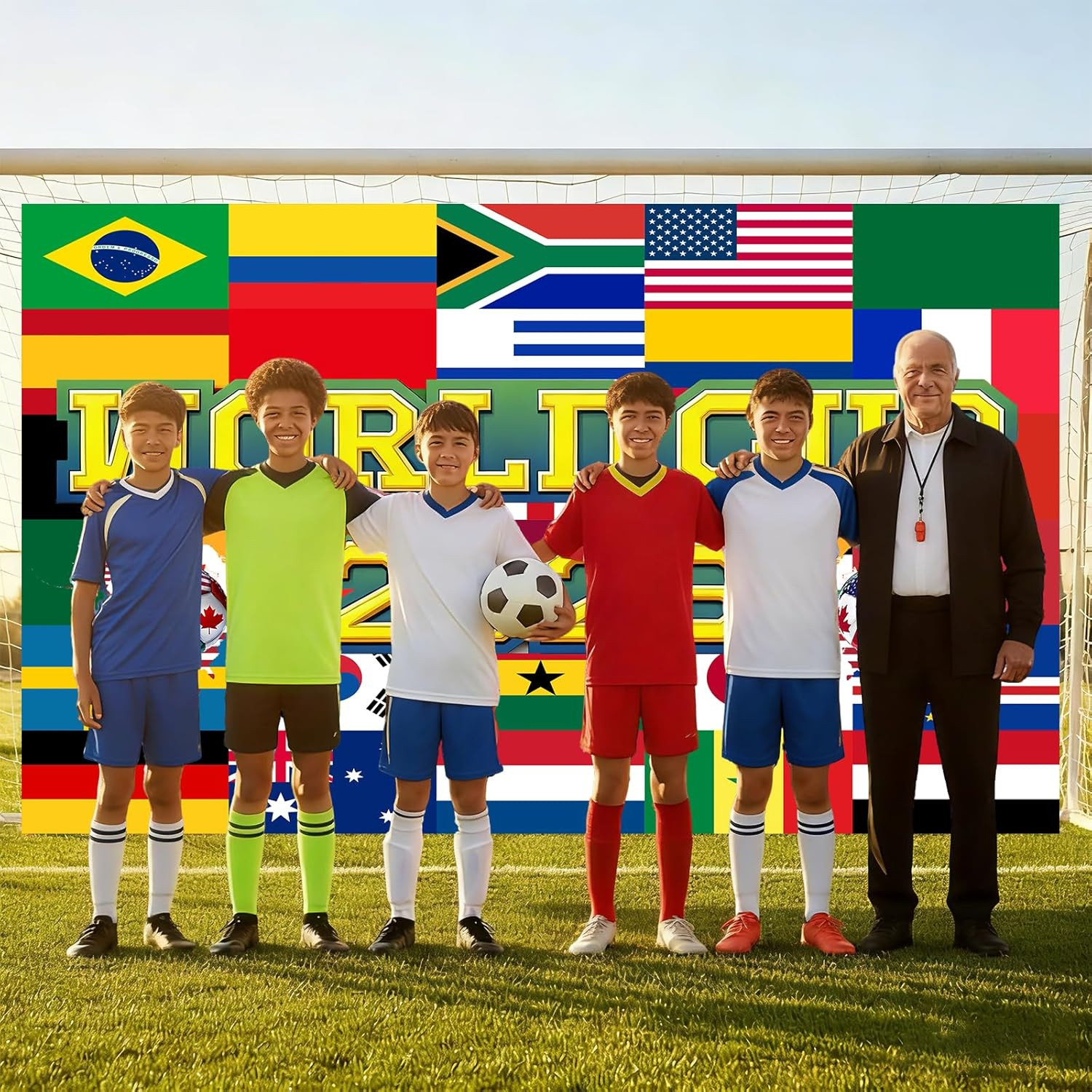World Football Cup Tournament Backdrop 5x3ft 2026 World Soccer Sport Themed S…