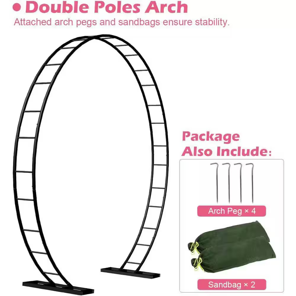 Extra Large Metal Wedding Arch Backdrop Stand 102 W X 88.8 H round Frame for Cer