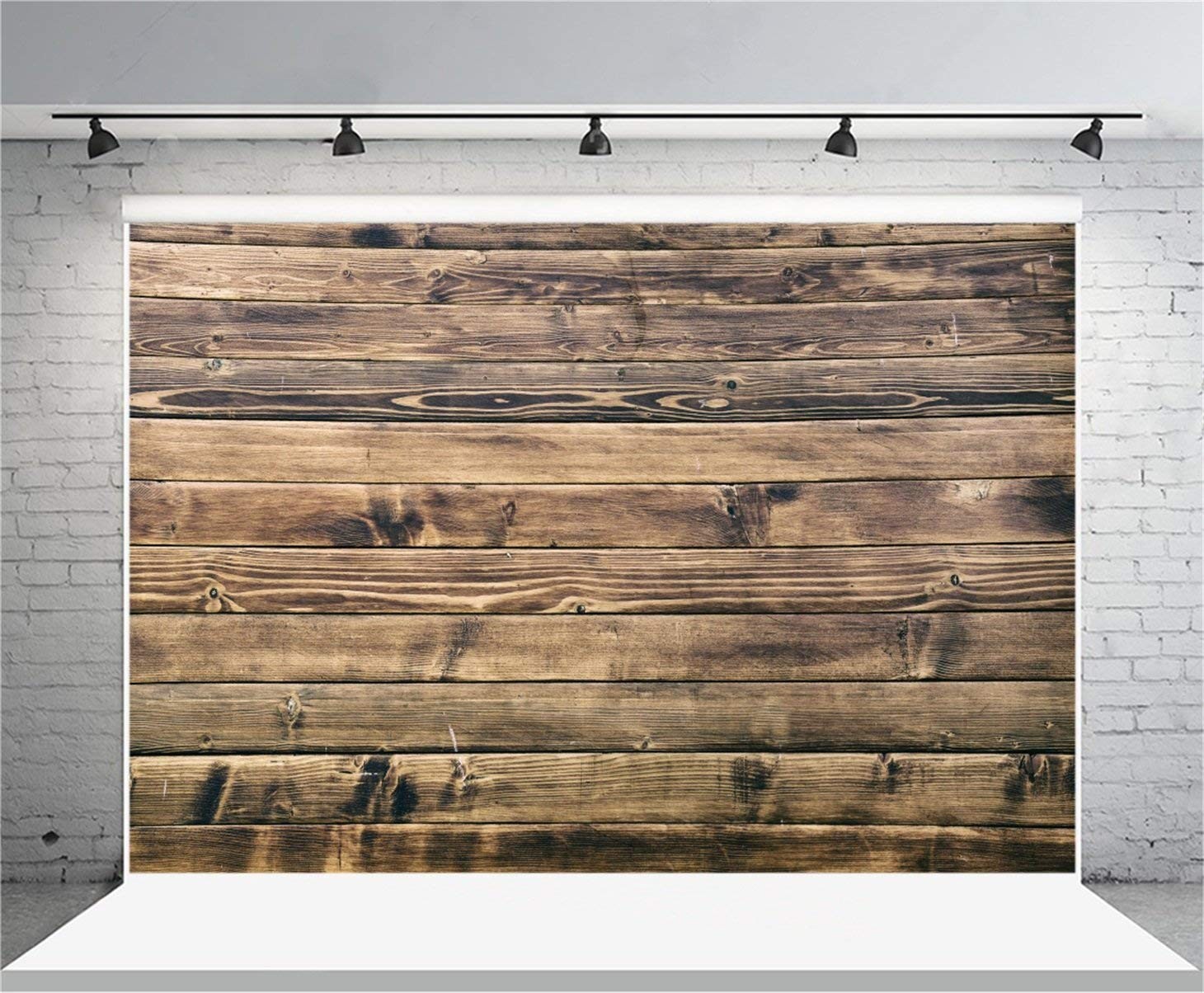 AOFOTO 10x8ft Brown Wood Backdrop Vintage Wooden Board Background Old Wood Pl…