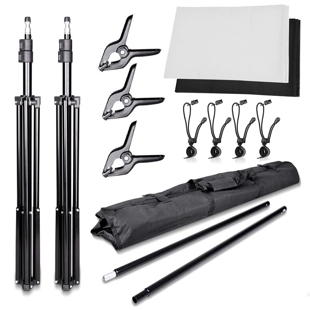 Photo Background Support System with Backdrop Stand Kit, 100% Pure Muslin 6.5…