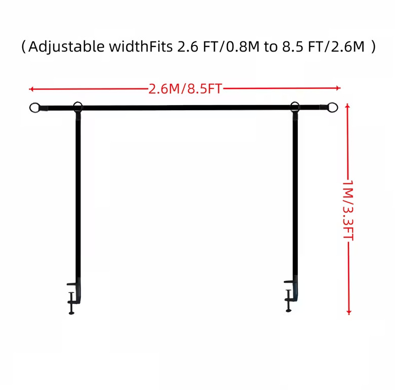 Adjustable Table Arch Stand with Clamps, Metal Backdrop Frame for Wedding & Part