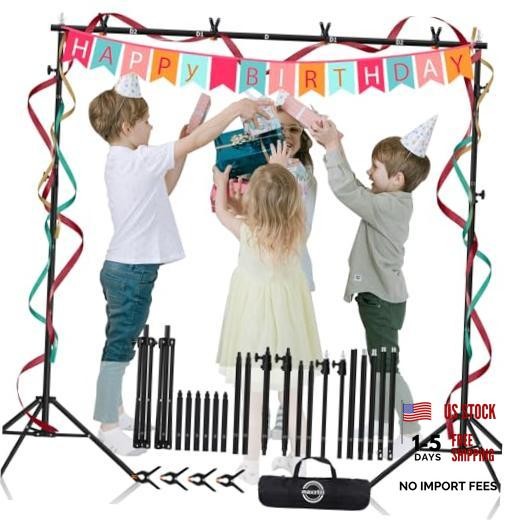 8.5×10 ft Backdrop Stand, Adjustable Back Drop Banner Stand, 8.5×10 FT-Ⅱ