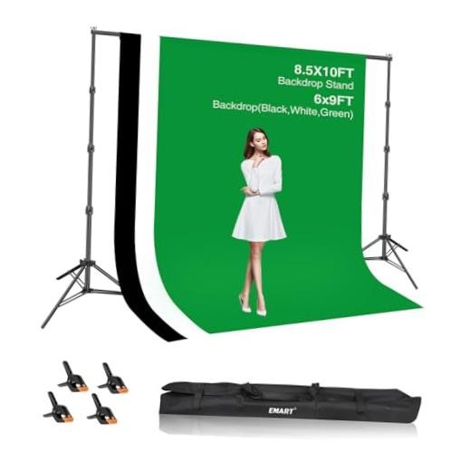 8.5x10ft Green Screen Backdrop Kit 8.5x10ft(backdrop stand)/6x9ft(backdrop)