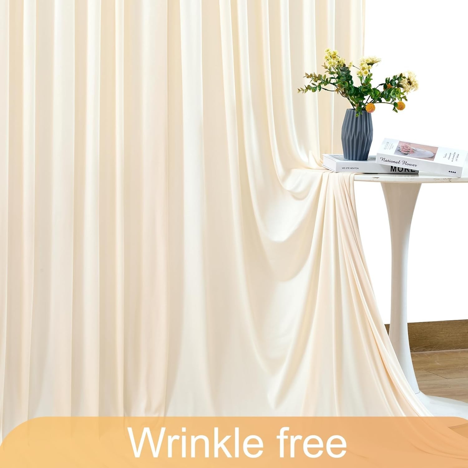 10 Panels Champagne Backdrop Curtain for Parties Wedding Baby Shower Photos