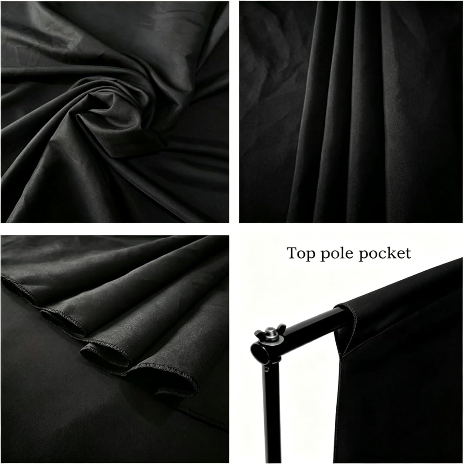 10X7 FT Black Backdrop Background for Photography, High Density Polyester fabric