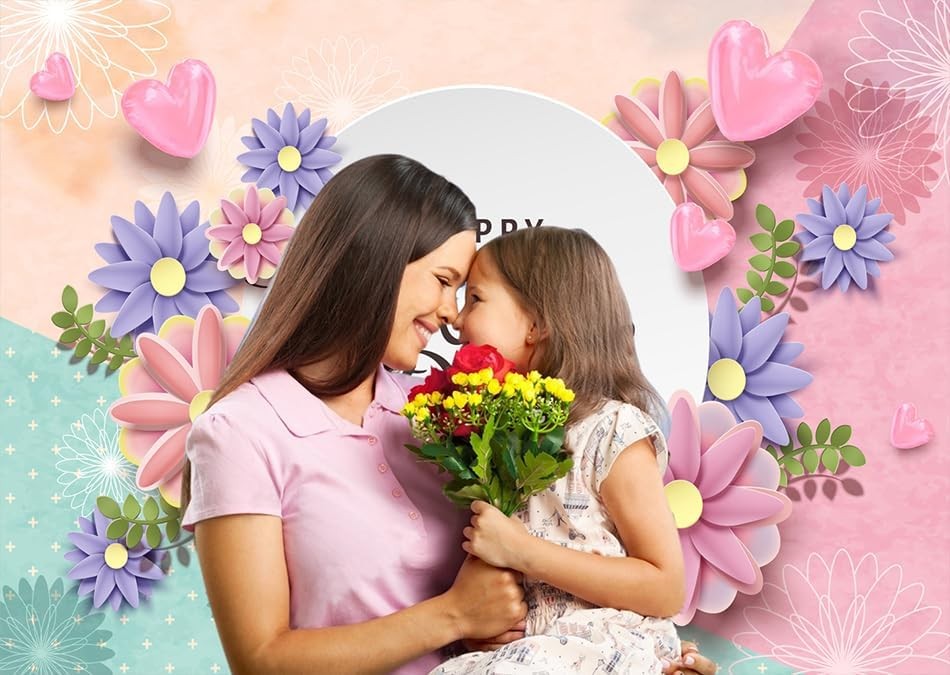 7x5ft Happy Mother’s Day Backdrops Thanks Mother Party Photoshoot Backdrops Mom’