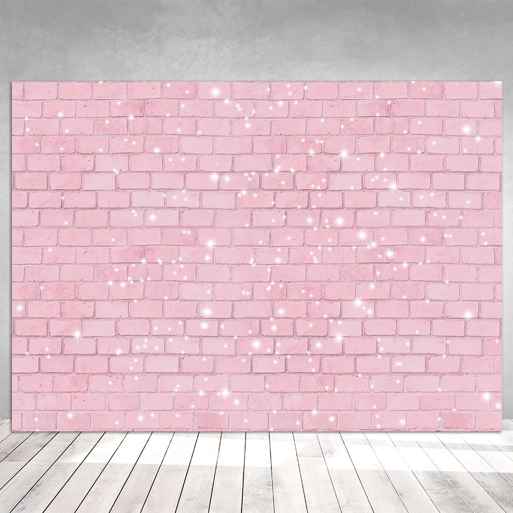 Pink Brick Wall Photography Backdrop 7x5ft Girls Birthday Party Portrait