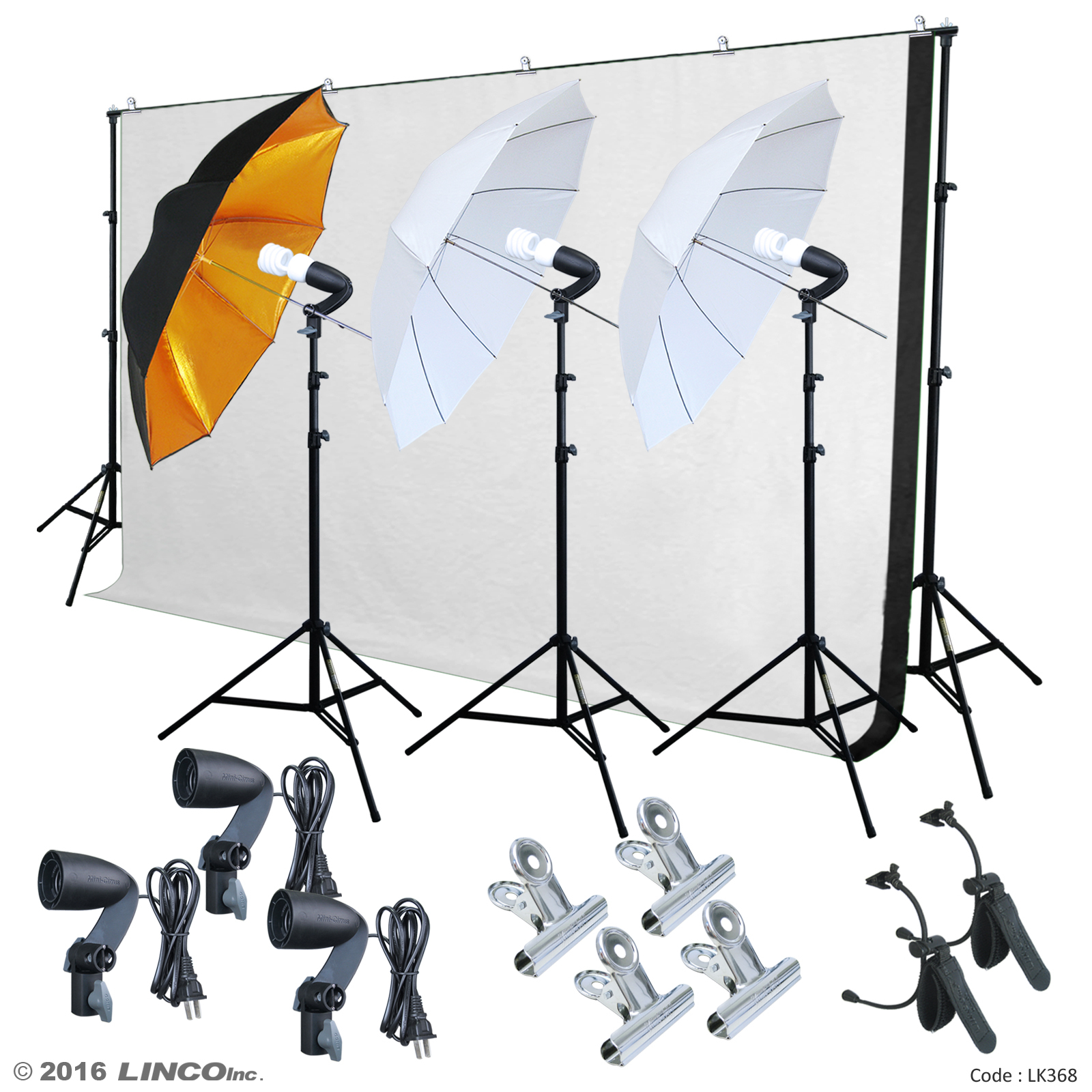 Photography Photo Studio Lighting Backdrops Stand Muslin Photo Light Kit LK368