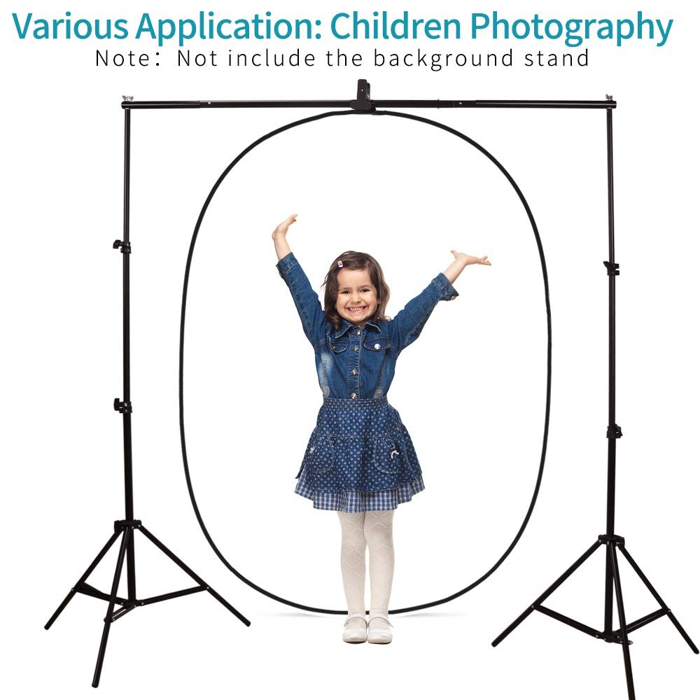 4.92×3.28 ft 2 in 1 Reversible Black White Photography Backdrop Collapsible