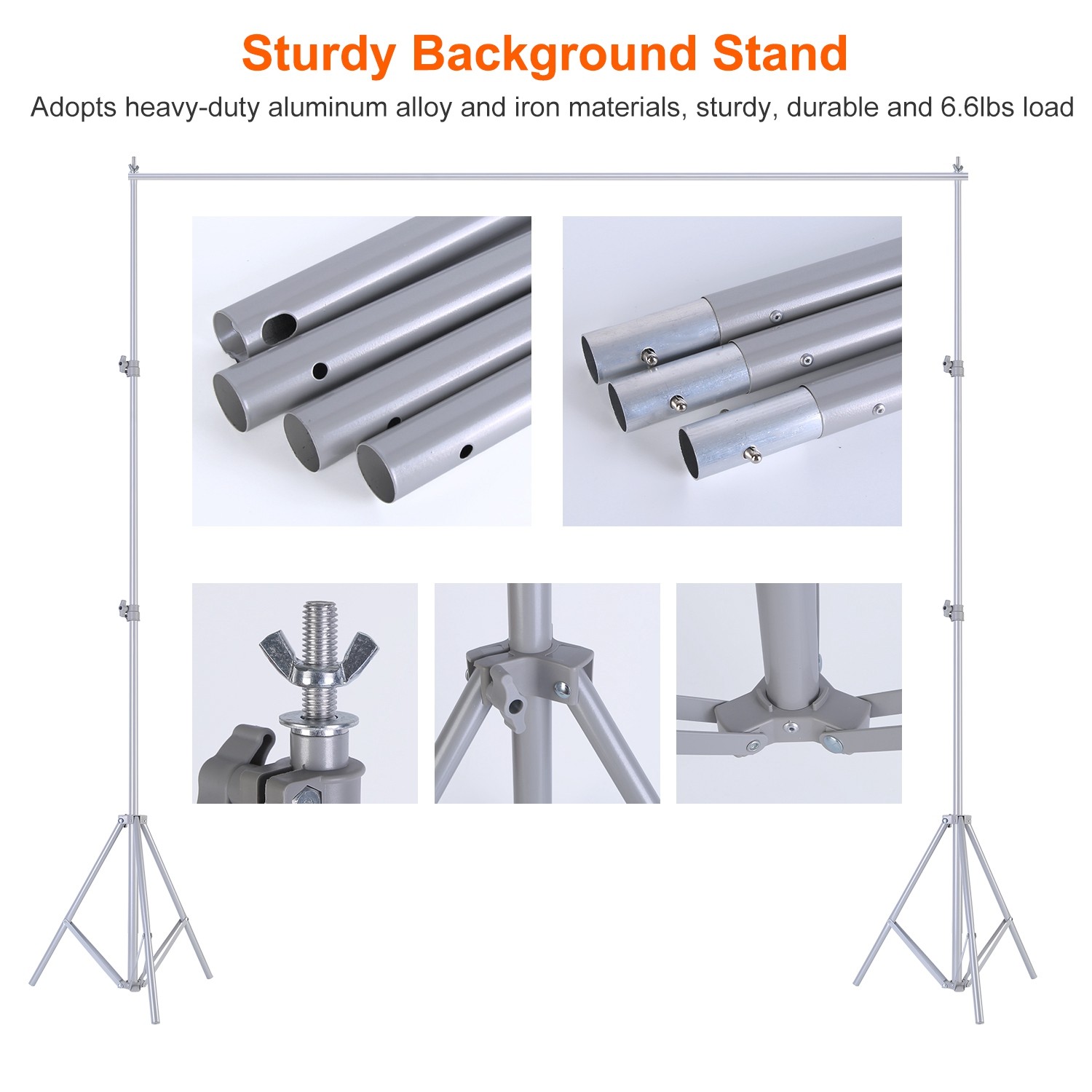 10x7ft Heavy Duty Backdrop Stand Kit Video Photography Studio Background Support