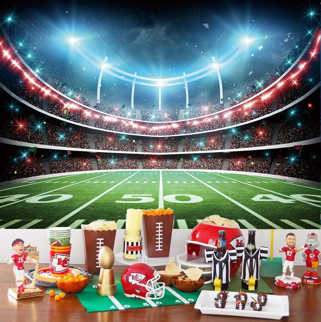 Football Field Backdrop Sports Stadium Auditorium Light Photography Background F