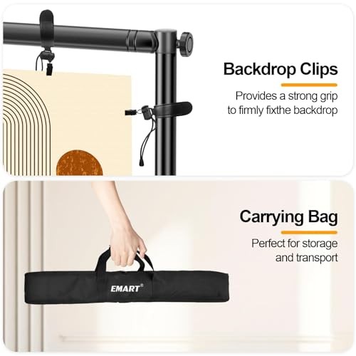 Heavy Duty Banner Backdrop Stand Kit, Adjustable Frame for Step 10×10 ft Black
