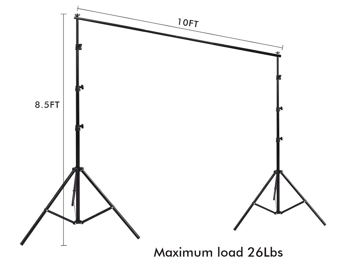 Photography Backdrop Support System 10ft x 8.5ft Adjustable Photo Background Kit