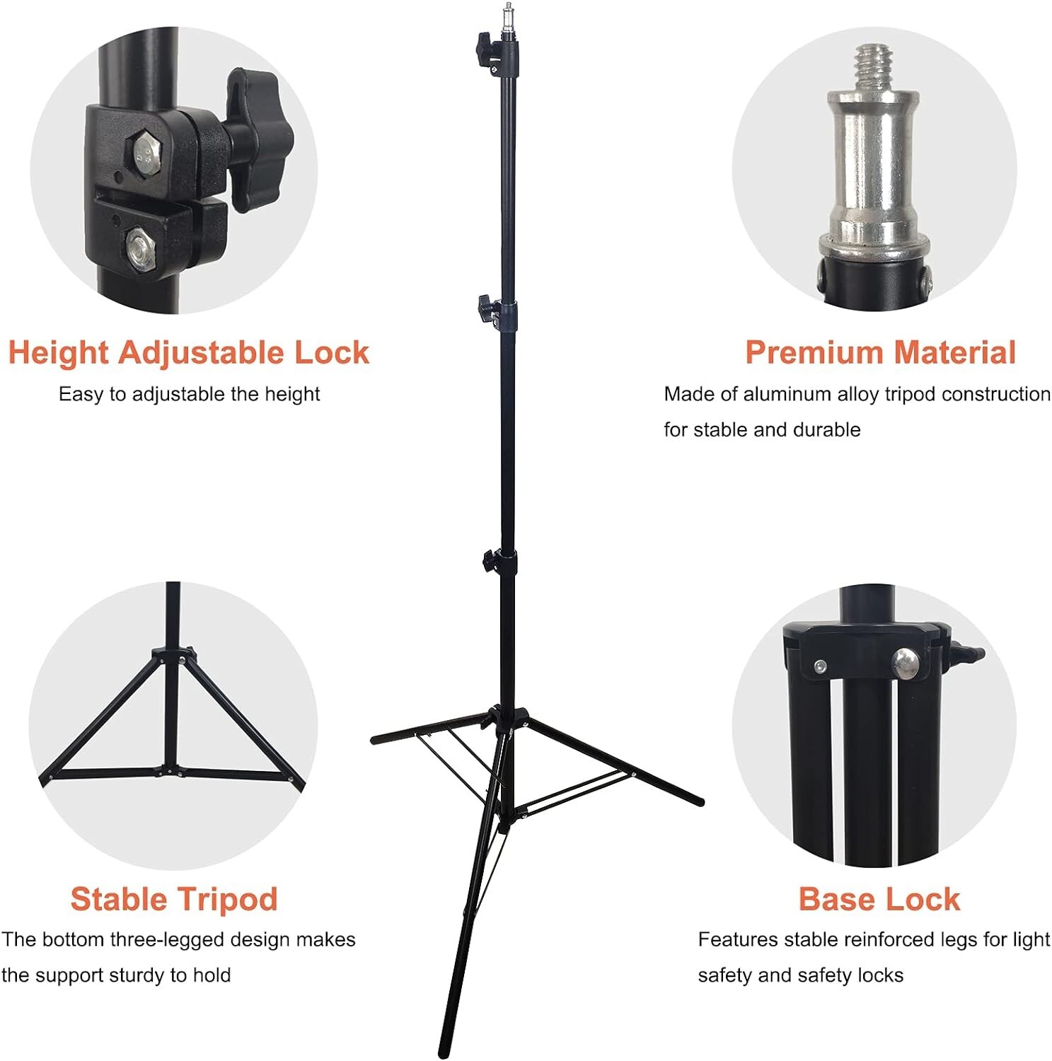 T-Shape Backdrop Stand Kit, 6.7ft x 5ft Adjustable Background Support