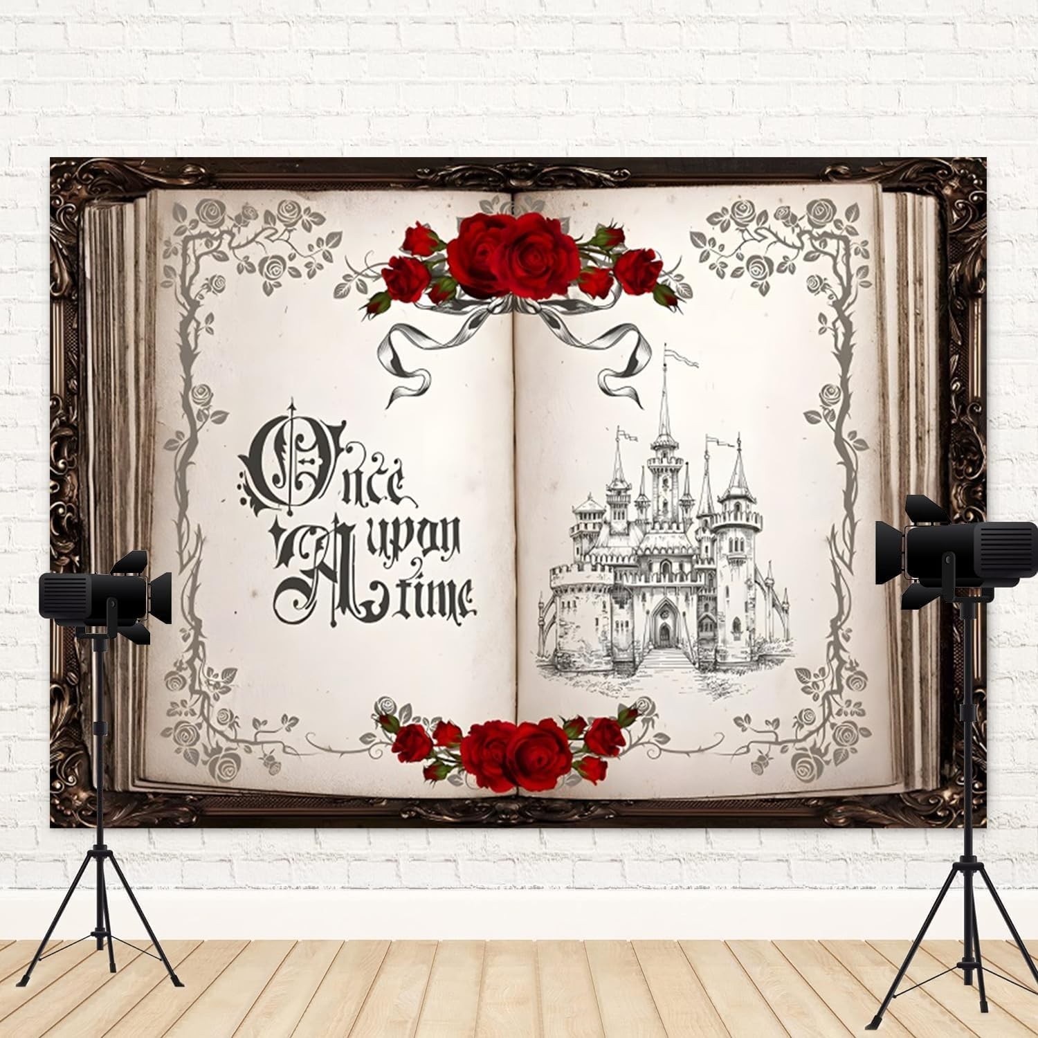 10x8ft Once Upon a Time Backdrop Princess Castle Wedding Party Photography Ba…