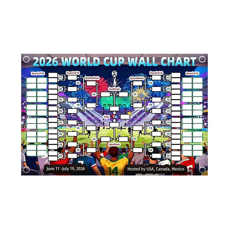 2026 US Canada Mexico World Cup Fan Cheering Match Schedule Map Background Cloth