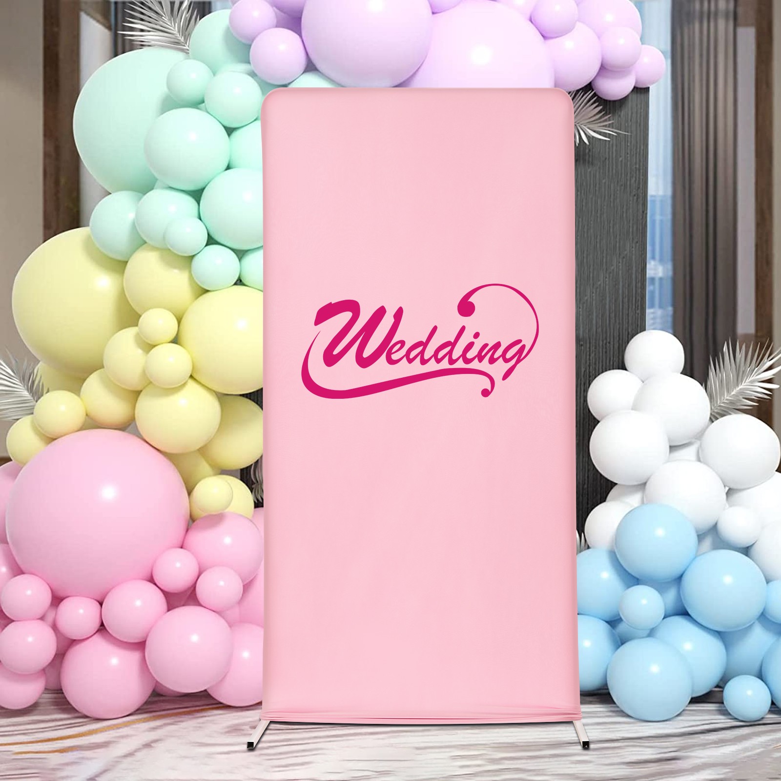 Wedding Backdrop Stand Backdrop Frame Backdrop Stand w/ Pull Rod&Elastic Fabric