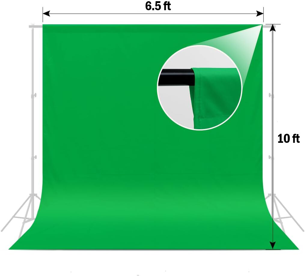 Selens 6.5′ x 10′ Green Chromakey Backdrop Background Screen Photography Muslin