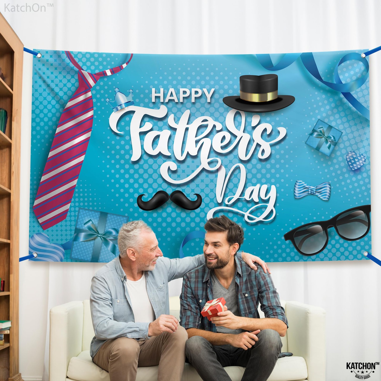 Blue Happy Fathers Day Banner – XtraLarge, 72×44 Inch | Happy Fathers Day Decora