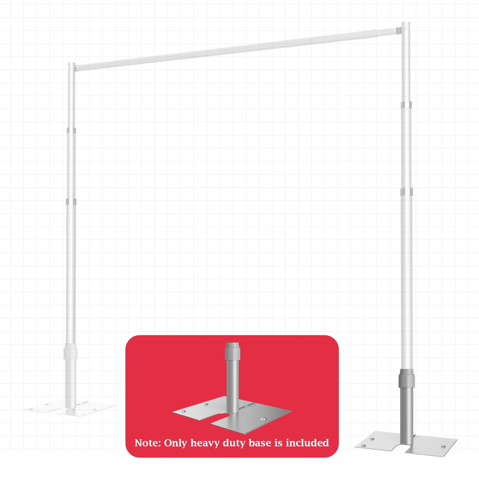Base & Pin 14inx16in, 10.3lbs for Pipe and Drape Stand, Backdrop Curtain & Ba…